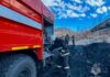 В Нерюнгринском районе загорелся автобус